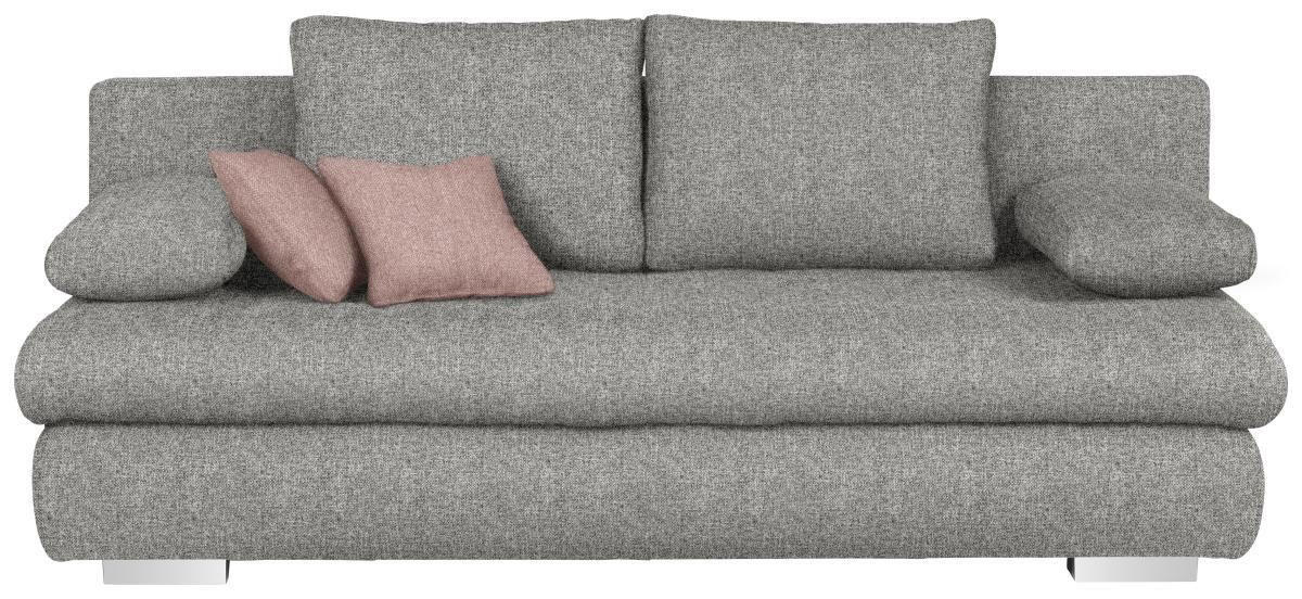 SCHLAFSOFA Webstoff Braun, Grau  - Chromfarben/Braun, Design, Kunststoff/Textil (205/88/96cm) - Ti'me