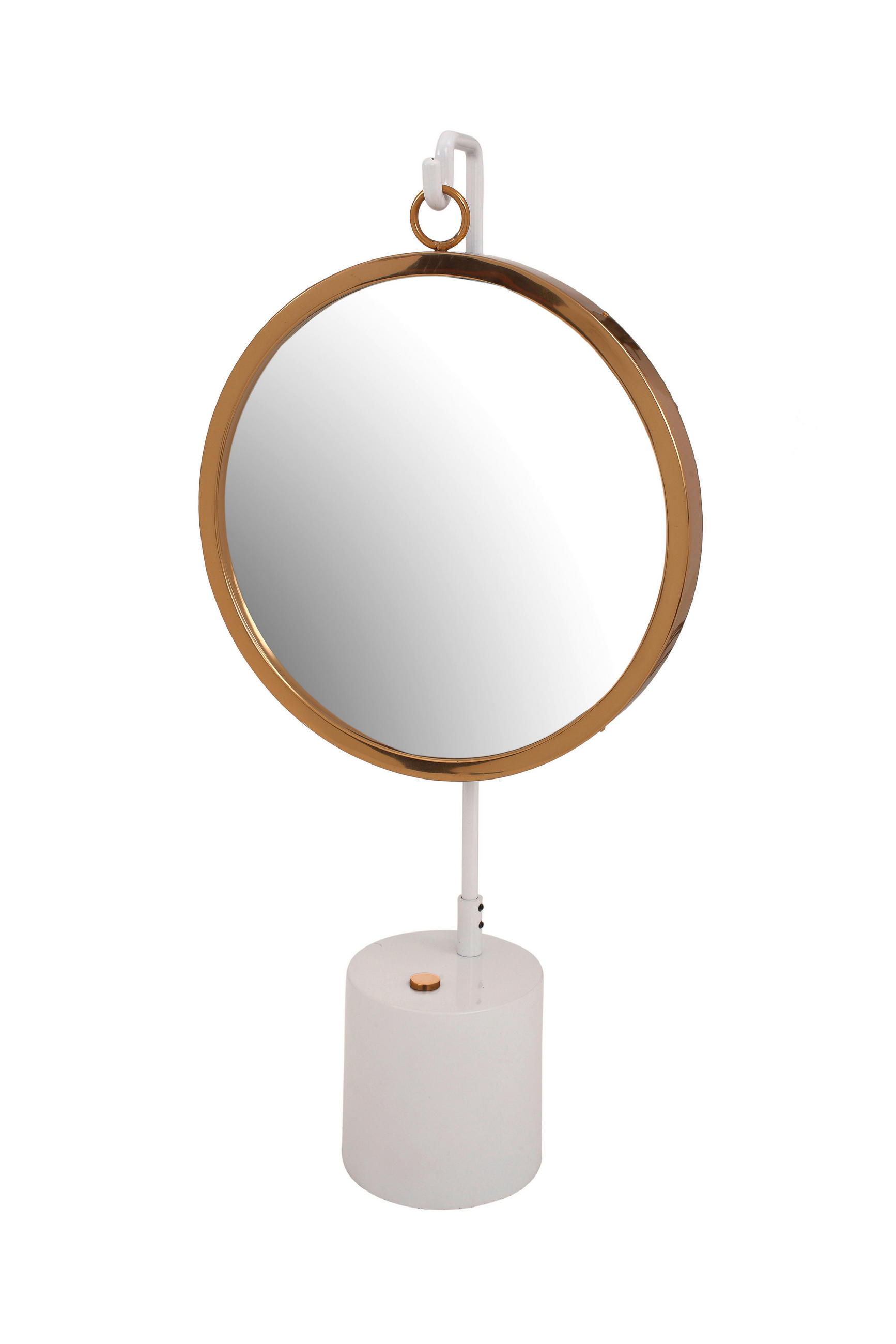 SCHMINKSPIEGEL  - Goldfarben/Weiß, LIFESTYLE, Glas/Metall (30/65/13cm) - Kayoom