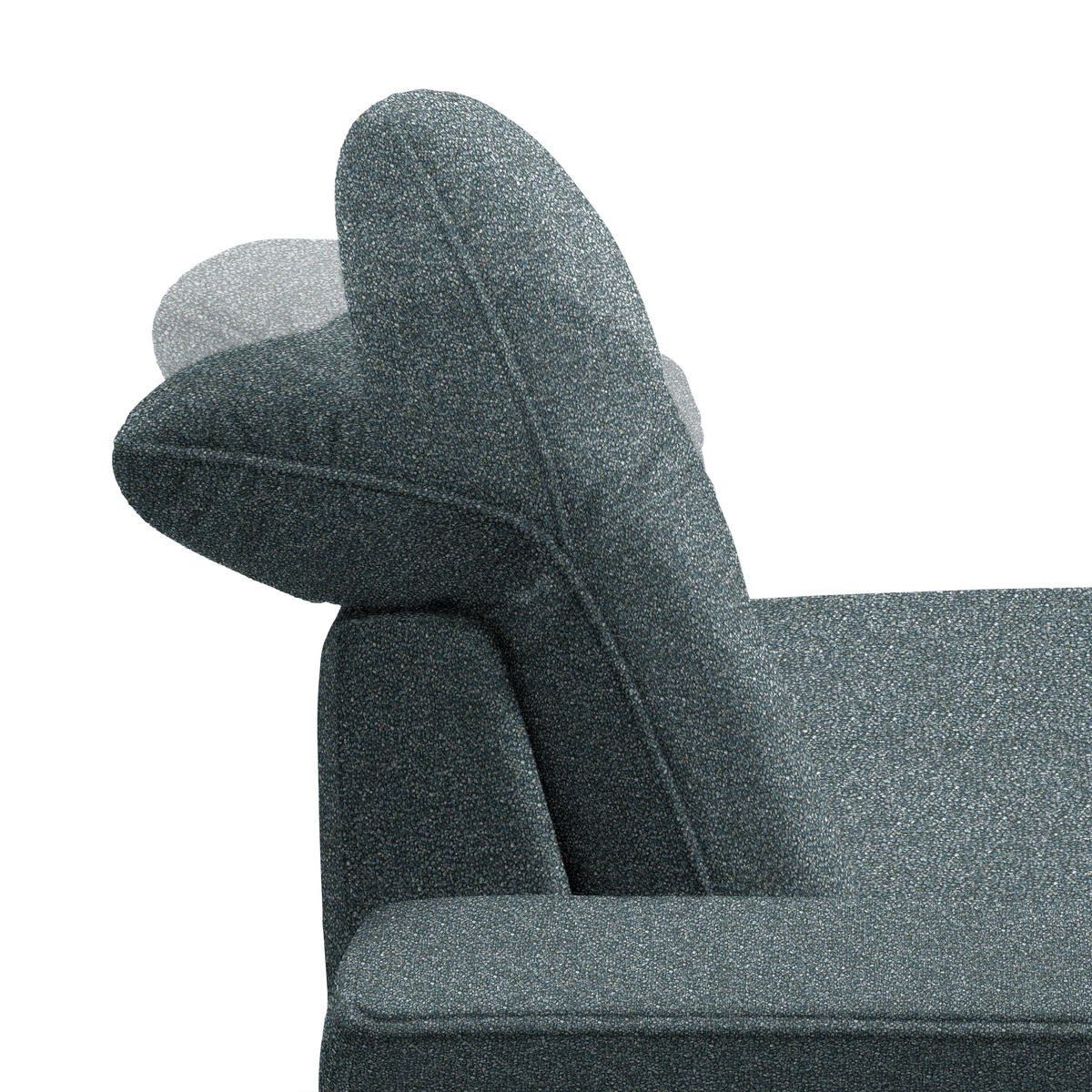 ECKSOFA in Mikrofaser Blaugrau  - Blaugrau/Schwarz, Design, Textil/Metall (273/203cm) - Johann Jakob