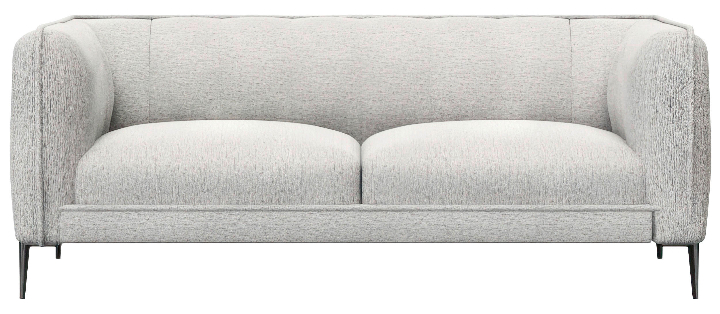 2,5-SITZER Chenille, Webstoff, Flachgewebe Hellgrau  - Hellgrau/Schwarz, Design, Holz/Textil (179/75/91cm) - Livetastic