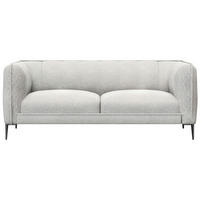 2,5-SITZER Chenille, Webstoff, Flachgewebe Hellgrau  - Hellgrau/Schwarz, Design, Holz/Textil (179/75/91cm) - Livetastic