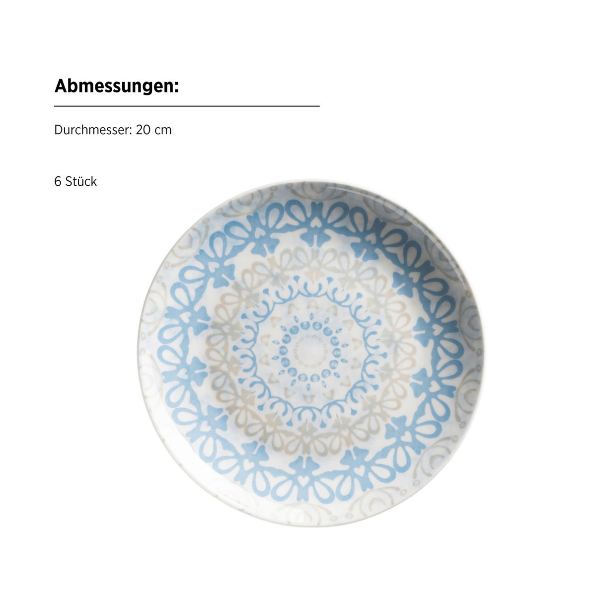 TELLERSET ORNEA 18-teilig  - Blau/Beige, Basics, Keramik - Mäser