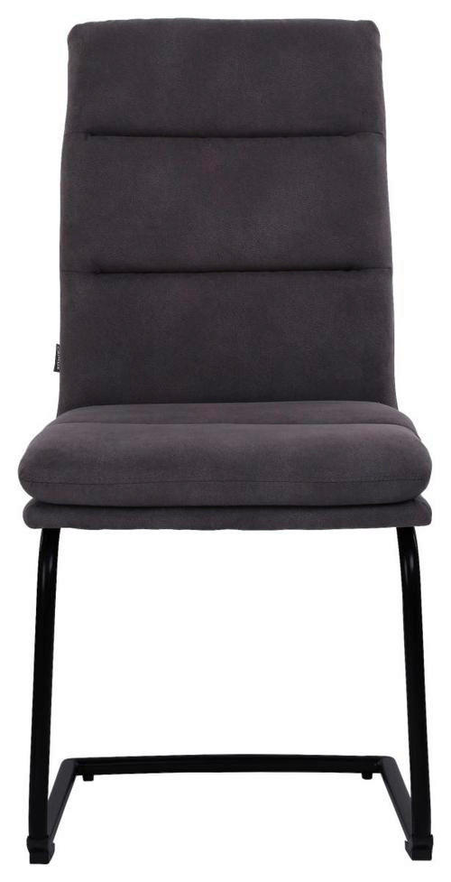 SCHWINGSTUHL  in Stahl Mikrofaser  - Schwarz/Grau, Design, Textil/Metall (46/95/62,5cm) - Cantus