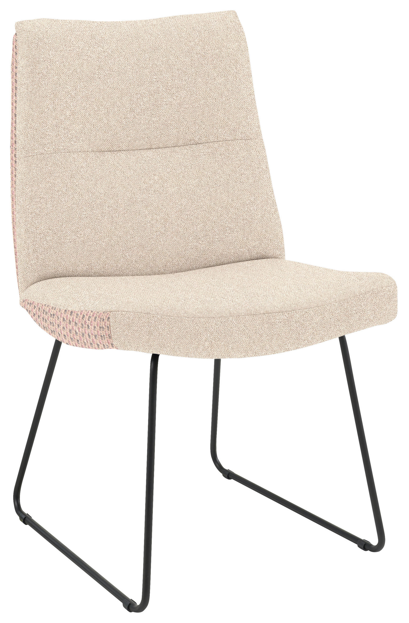 STUHL  Beinauswahl, Stoff-/Lederauswahl Flachgewebe  Naturfarben, Hellrosa  - Hellrosa/Schwarz, Design, Textil/Metall (50/90/68cm) - Valnatura