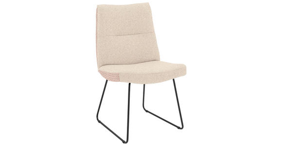 STUHL - Hellrosa/Schwarz, Design, Textil/Metall (50/90/68cm) - Valnatura