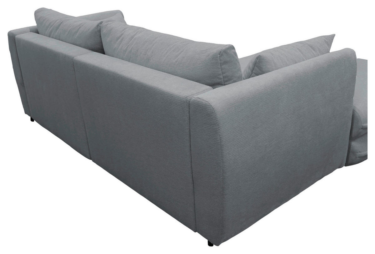 ECKSOFA in Struktur Grau  201/240 cm  - Schwarz/Grau, Design, Kunststoff/Textil (201/240cm) - MID.YOU