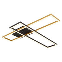 LED-DECKENLEUCHTE    80/60/7,5 cm  - Goldfarben/Opal, Design, Kunststoff/Metall (80/60/7,5cm) - Globo