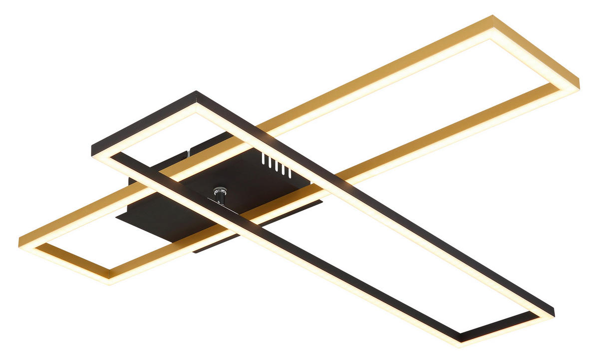 LED-DECKENLEUCHTE    80/60/7,5 cm  - Goldfarben/Opal, Design, Kunststoff/Metall (80/60/7,5cm) - Globo