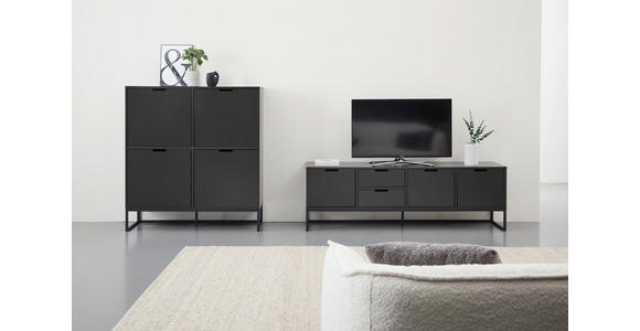 HIGHBOARD in 120/130/40 cm - Anthrazit/Schwarz, Design, Holzwerkstoff/Metall (120/130/40cm) - Novel