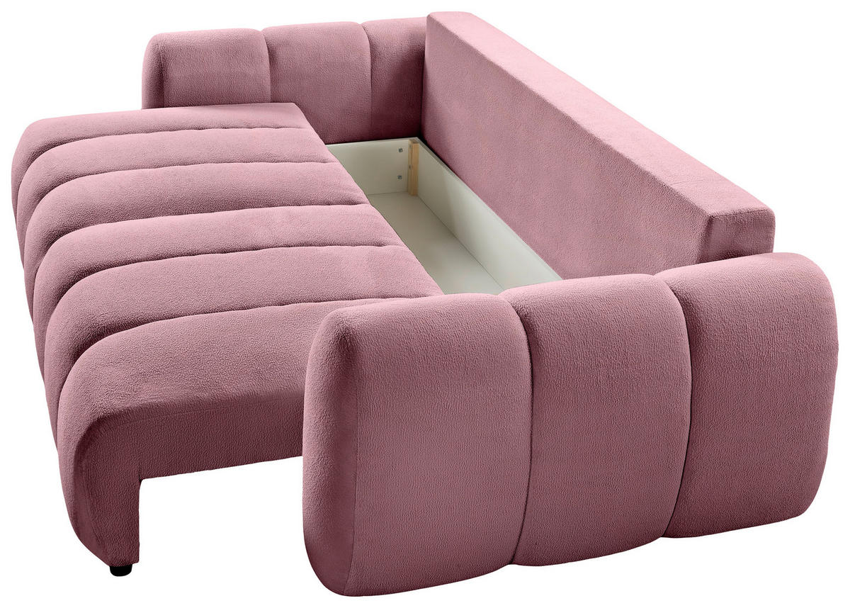 SCHLAFSOFA  mit Webstoff Pink  - Pink/Schwarz, KONVENTIONELL, Kunststoff/Textil (262/93/117cm) - Carryhome