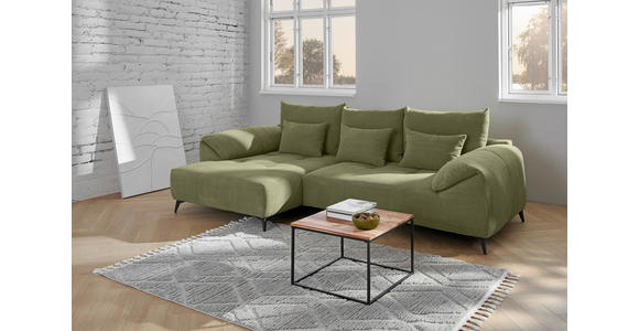 ECKSOFA in Cord Dunkelgrün 176/311 cm - Dunkelgrün/Schwarz, KONVENTIONELL, Textil/Metall (176/311cm) - Carryhome