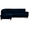 ECKSOFA in Flachgewebe Dunkelblau  - Eichefarben/Dunkelblau, Design, Holz/Textil (185/253cm) - Cantus