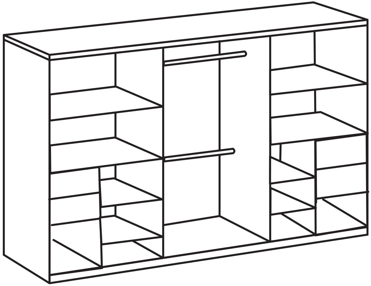 SCHWEBETÜRENSCHRANK  in Graphitfarben, Sahara  - Graphitfarben/Sahara, Design, Glas/Holzwerkstoff (300/216/65cm) - Stylife