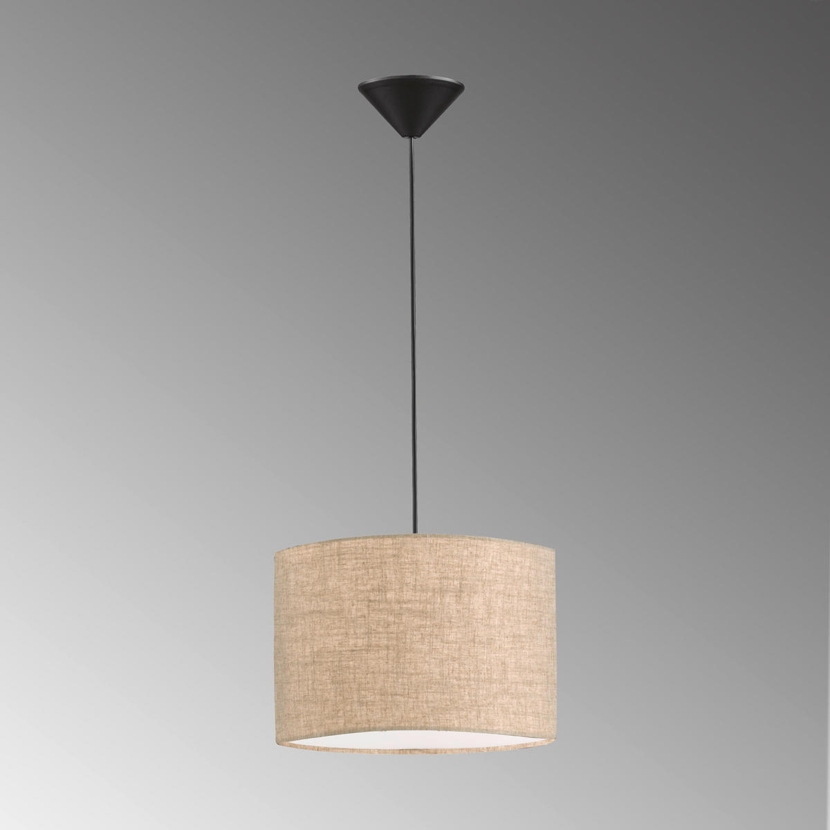 PENDELLAMPA 30 cm  - vit/sandfärgad, Basics, textil/plast (30cm) - Fischer & Honsel