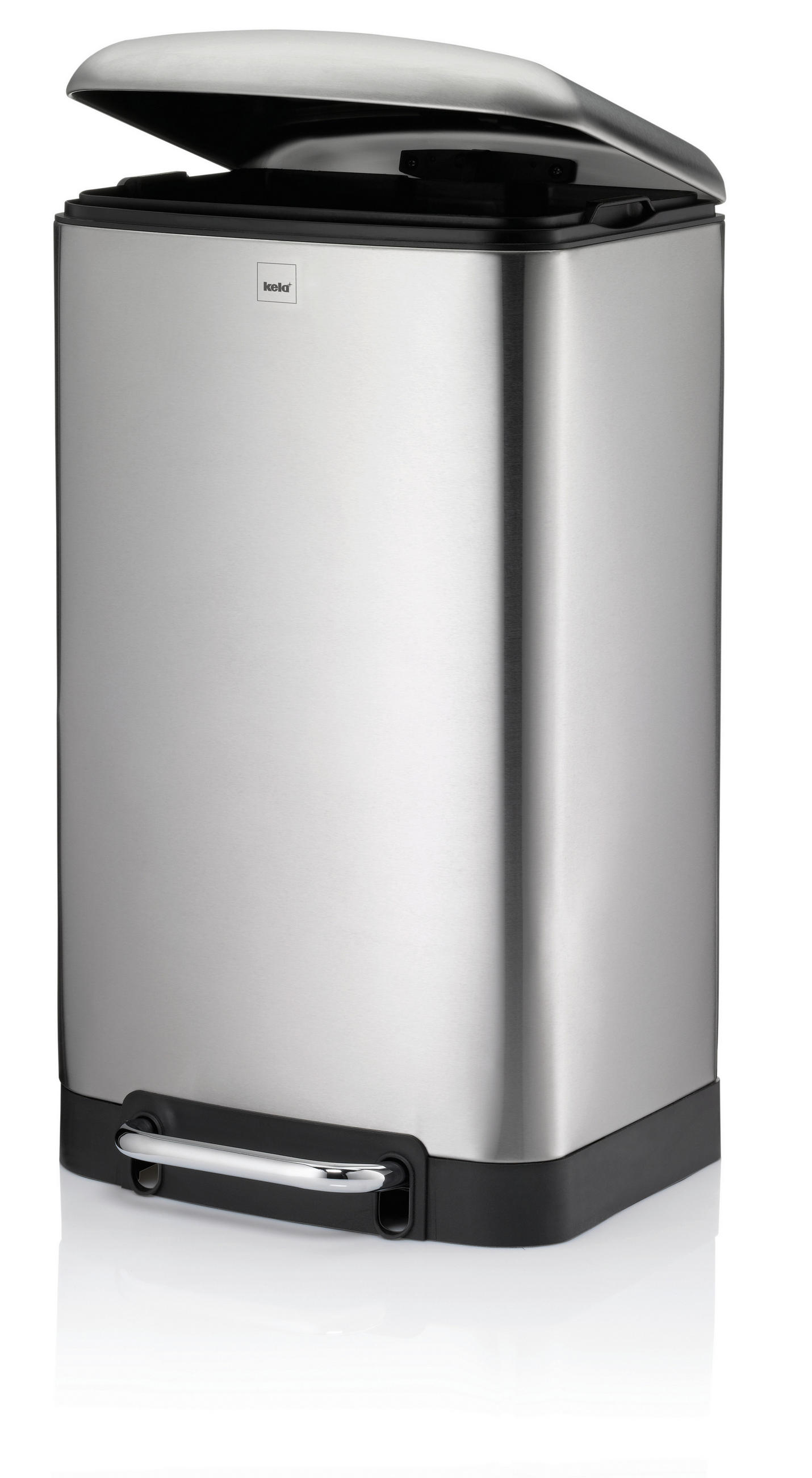 TRETEIMER 30 l  Metall  - Silberfarben/Schwarz, Basics, Kunststoff/Metall (34/30,5/61cm) - Kela