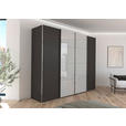 SCHWEBETÜRENSCHRANK 271/223/68 cm 4-türig Graphitfarben, Grau  - Chromfarben/Graphitfarben, KONVENTIONELL, Glas/Holzwerkstoff (271/223/68cm) - Novel