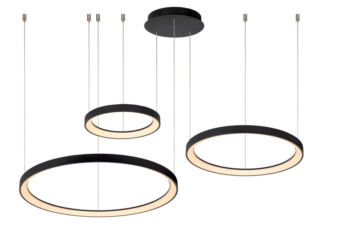 LED-PENDELLEUCHTE Vidal   - Schwarz, Design, Kunststoff (78/78/200cm) - Lucide