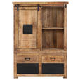 HIGHBOARD  in 110/150/45 cm  - Schwarz/Naturfarben, KONVENTIONELL, Holz/Metall (110/150/45cm) - Landscape