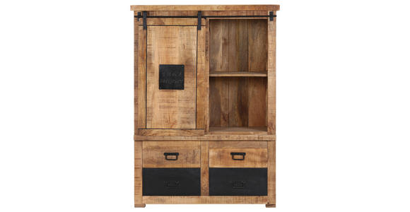 HIGHBOARD in 110/150/45 cm - Schwarz/Naturfarben, KONVENTIONELL, Holz/Metall (110/150/45cm) - Landscape