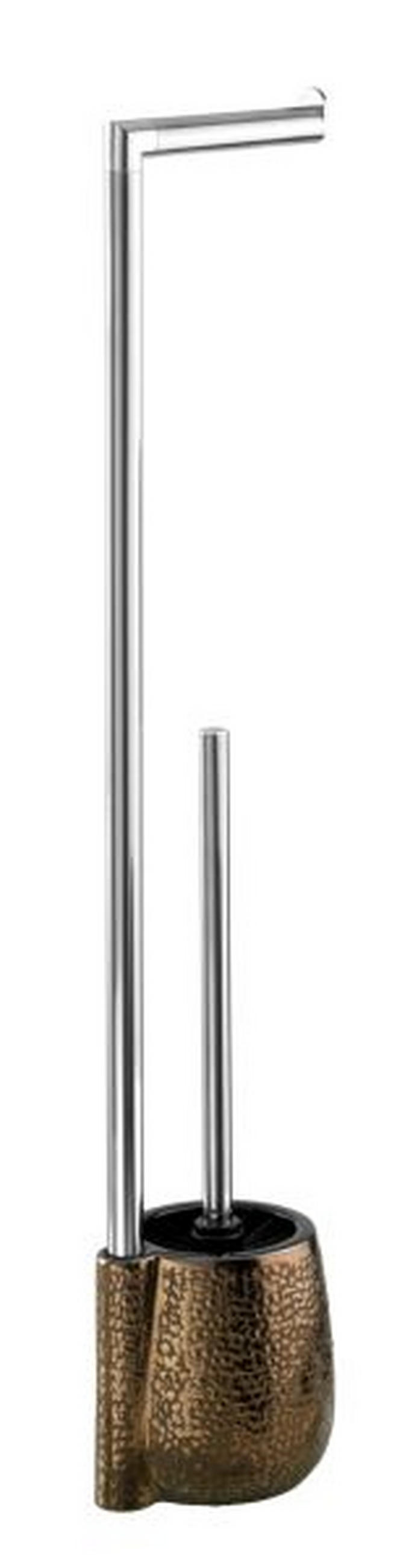 WC-BÜRSTENGARNITUR - Chromfarben/Braun, Basics, Keramik/Kunststoff (15/72/10,5cm) - Wenko