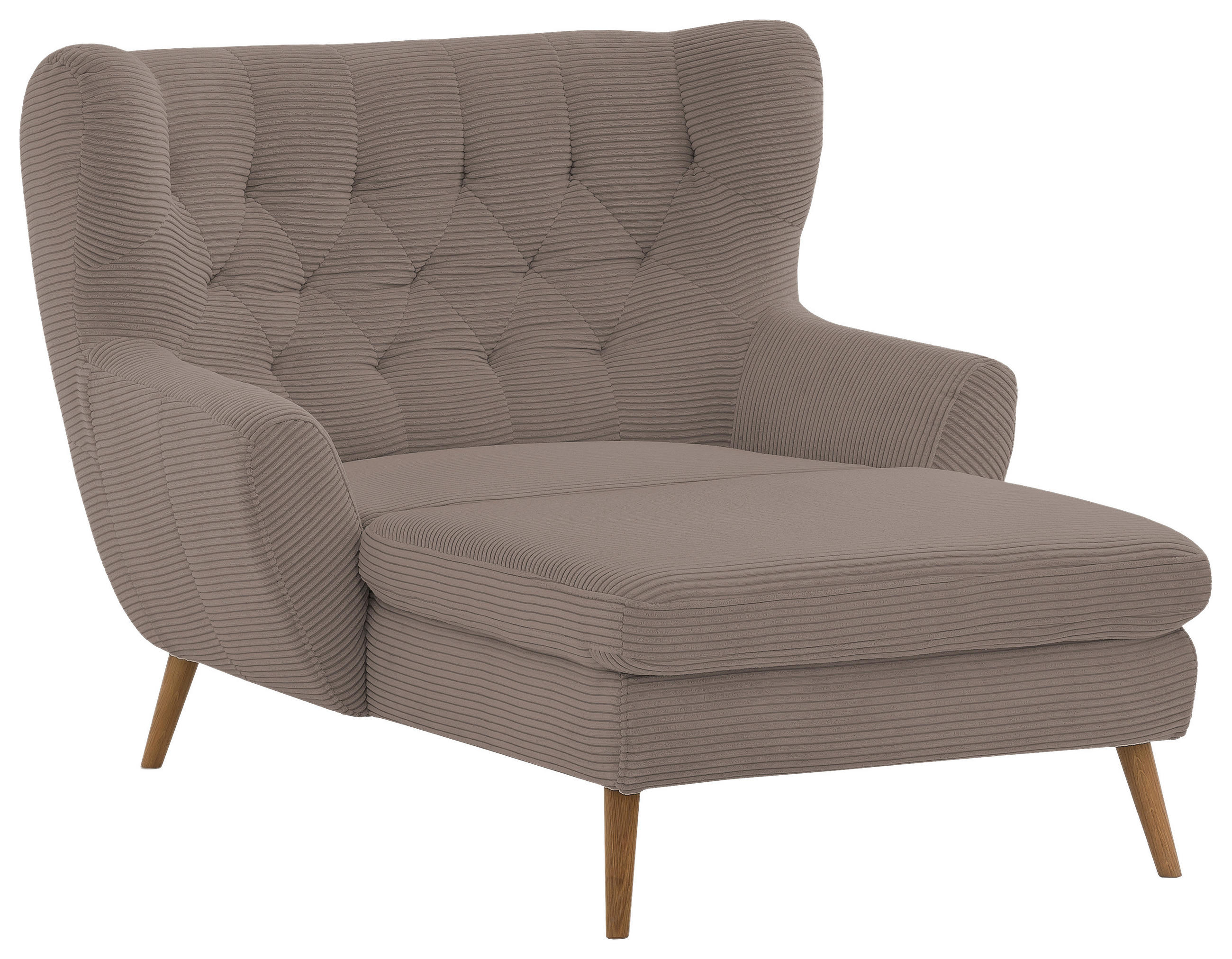 XXL-SESSEL - Taupe, Design, Holz/Textil (120/101/165cm) - Stylife