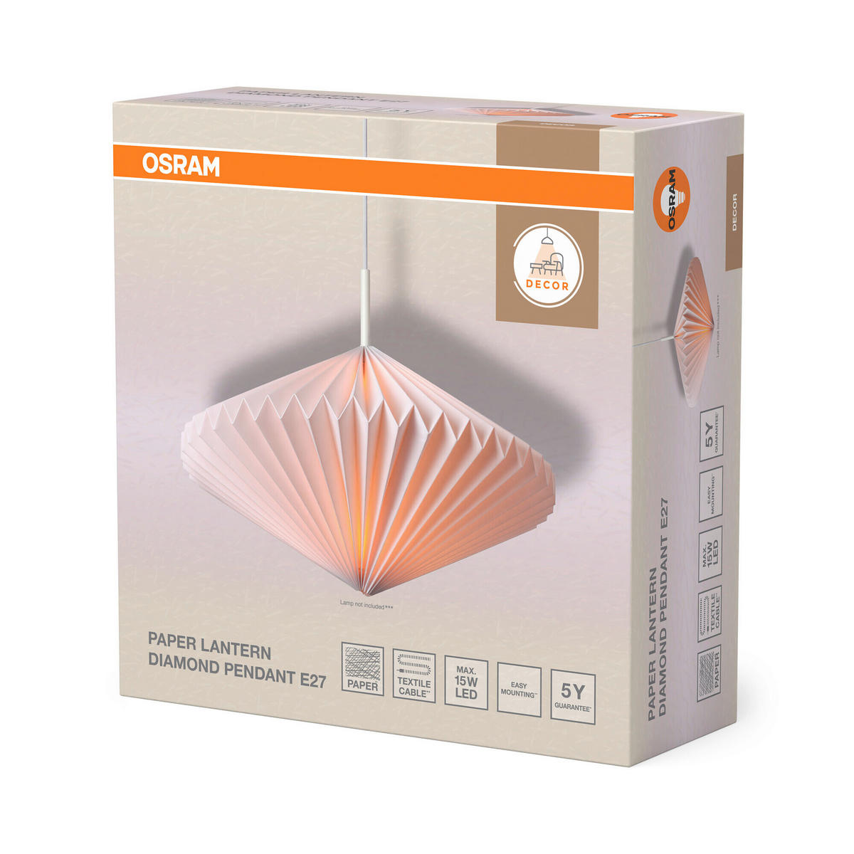 HÄNGELEUCHTE 45/140 cm  - Weiß, Basics, Papier/Metall (45/140cm) - Osram
