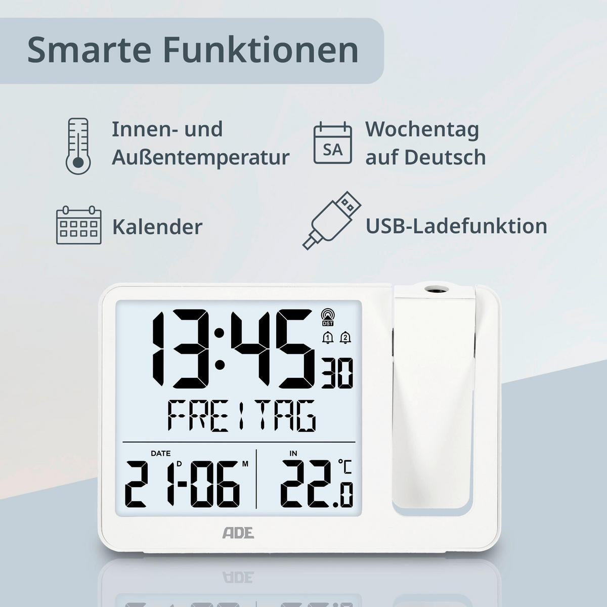FUNKUHR Weiß  - Weiß, Basics, Kunststoff (15,4/10,4/4,2cm)