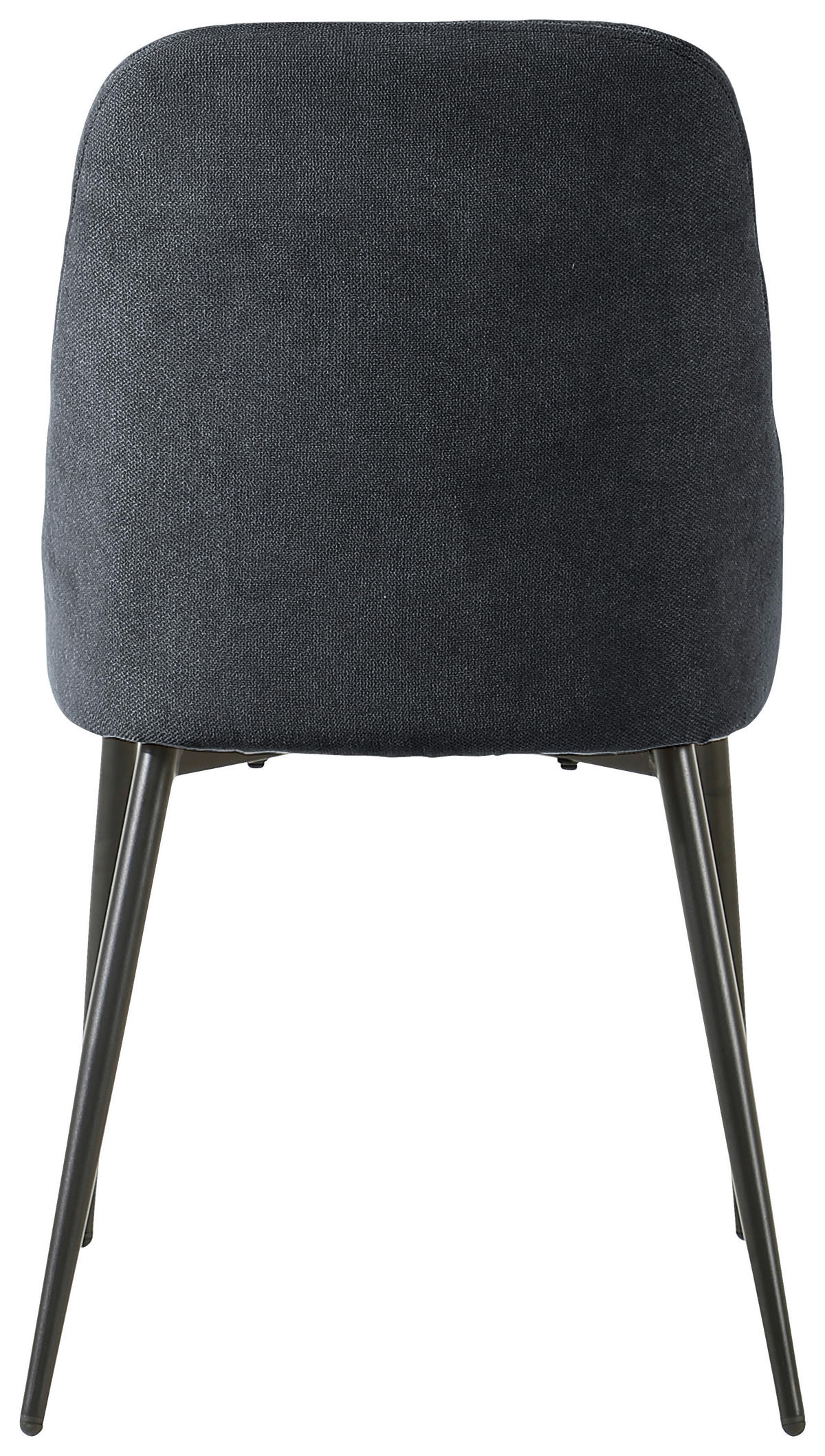 STUHL Leinenoptik Schwarz, Dunkelgrau  - Dunkelgrau/Schwarz, Design, Textil/Metall (46,5/86,5/58cm) - Ti'me