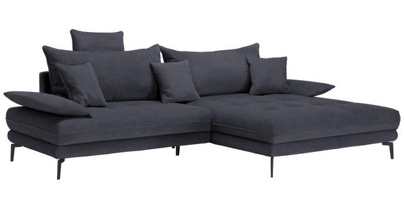ECKSOFA in Mikrofaser Anthrazit 292/176 cm - Anthrazit/Schwarz, MODERN, Textil/Metall (292/176cm) - Carryhome