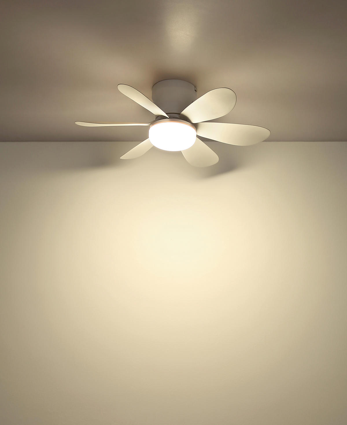 DECKENVENTILATOR Delores 51/16,5 cm  - Weiß, Design, Kunststoff/Metall (51/16,5cm) - Globo