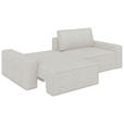 SCHLAFSOFA in Bouclé Creme  - Creme/Schwarz, Design, Kunststoff/Textil (250/83/115cm) - Ambia Home