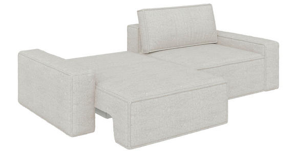 SCHLAFSOFA in Bouclé Creme - Creme/Schwarz, Design, Kunststoff/Textil (250/83/115cm) - Ambia Home