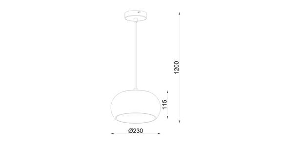 HÄNGELEUCHTE 23/120 cm  - Schwarz, Trend, Glas/Metall (23/120cm) - Novel