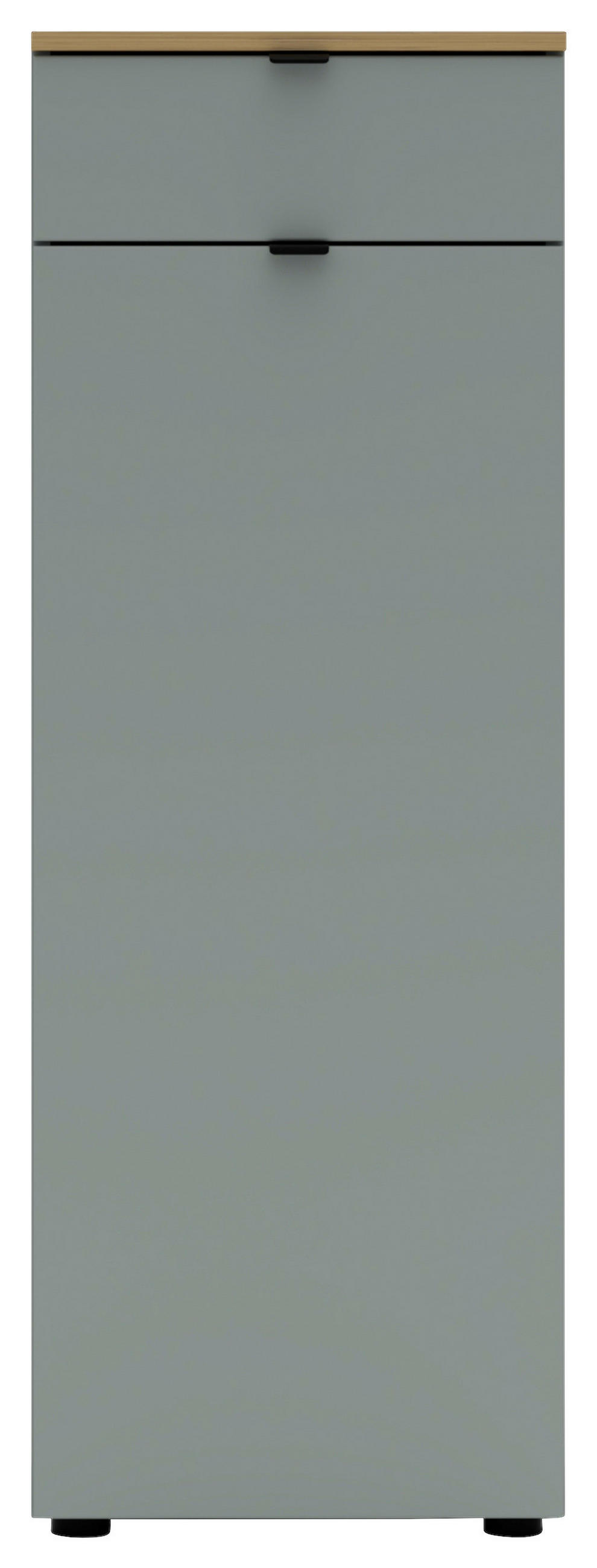 KOMMODE , 45/127/38 cm, 1 Schublade(n)  - Schilfgrün/Schwarz, KONVENTIONELL, Holzwerkstoff/Metall (45/127/38cm) - Voleo