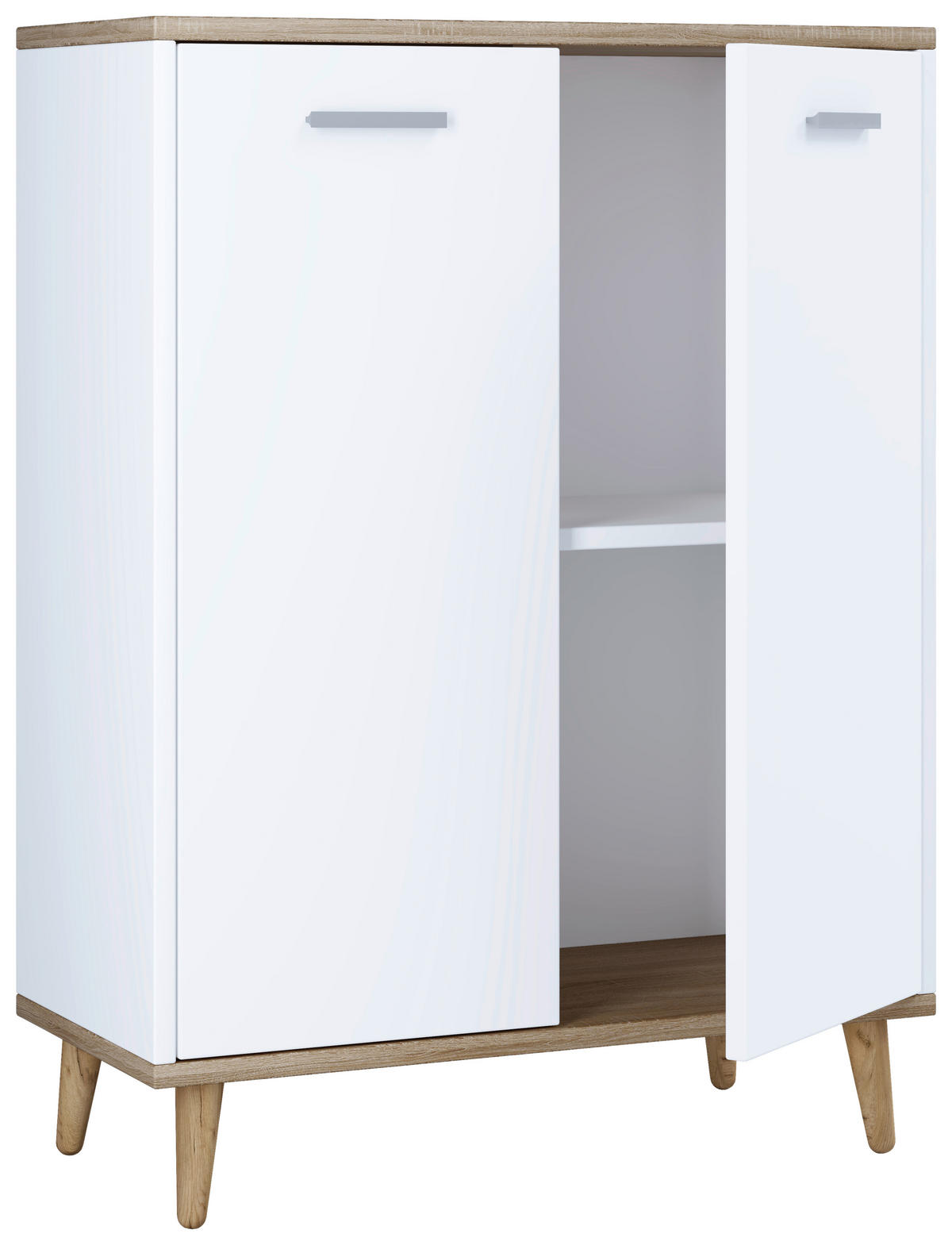 COMMODE 60/81/32 cm  in Weiss, Honigeiche  - Honigeiche/Weiss, Modern, Holzwerkstoff/Kunststoff (60/81/32cm) - MID.YOU