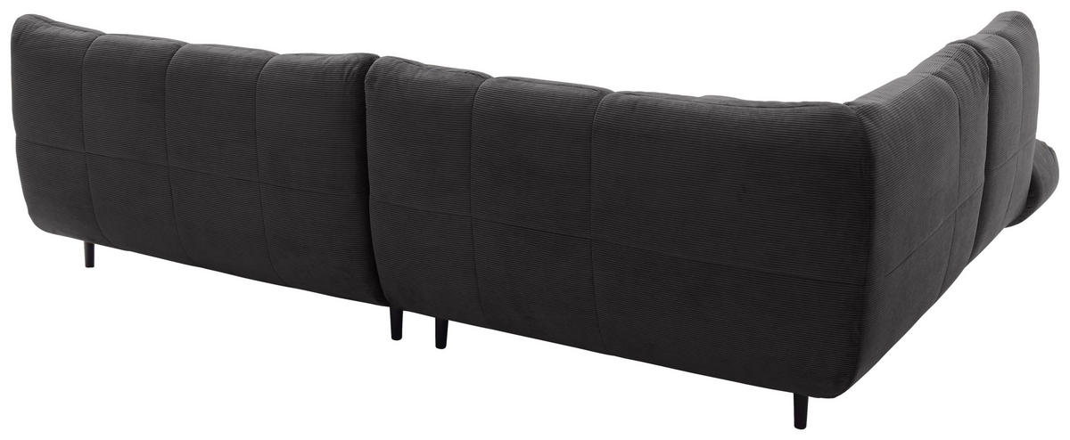 ECKSOFA Ottomane links, Eckteil  Mokka Feincord  - Schwarz/Mokka, Design, Holz/Textil (215/288cm) - Pure Home Lifestyle