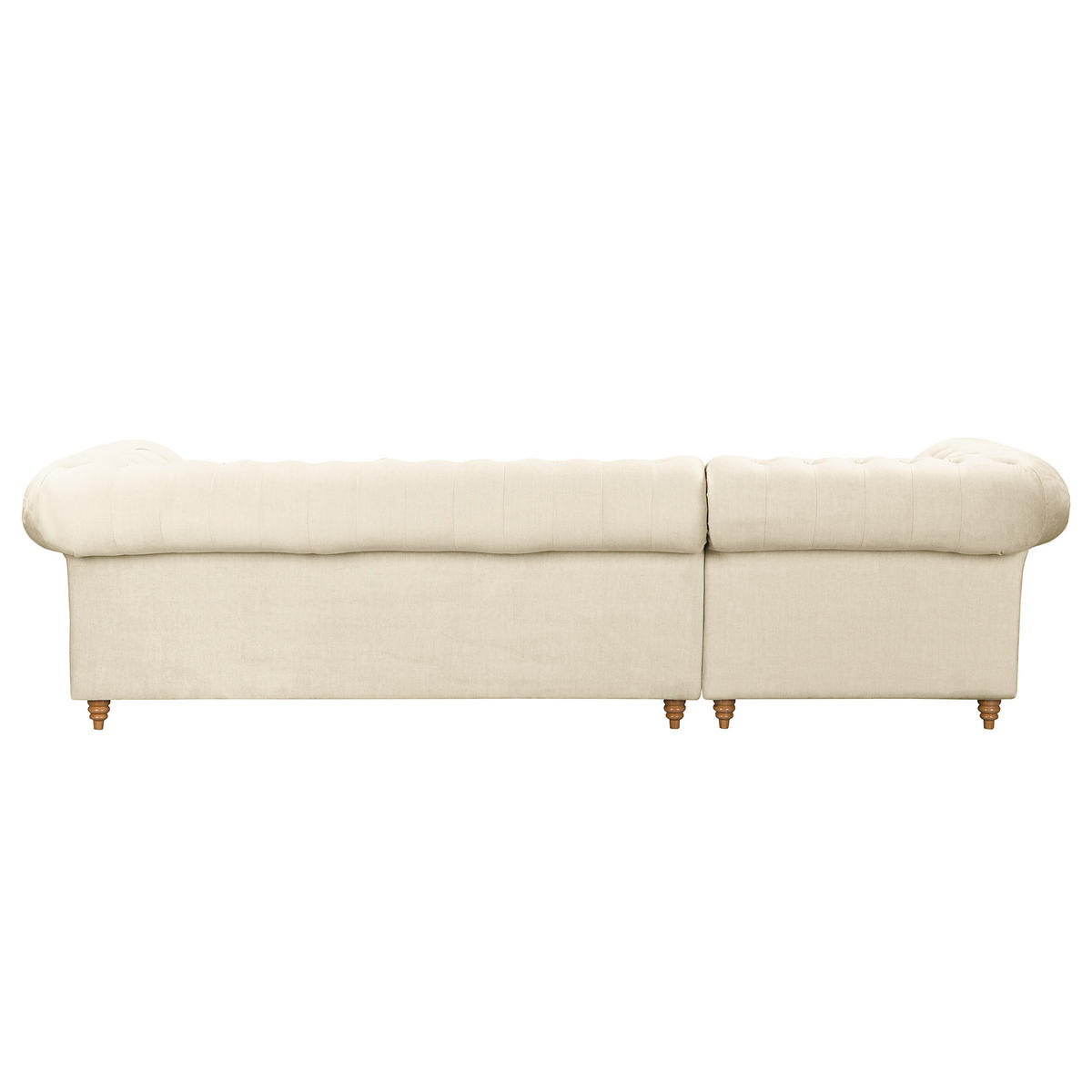 ECKSOFA Laura in Mikrofaser Creme  182/284 cm  - Creme/Braun, Design, Holz/Textil (182/284cm) - P & B