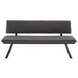 SITZBANK 180/86,5/60 cm  in Grau, Schwarz  - Schwarz/Grau, Design, Textil/Metall (180/86,5/60cm) - Cantus