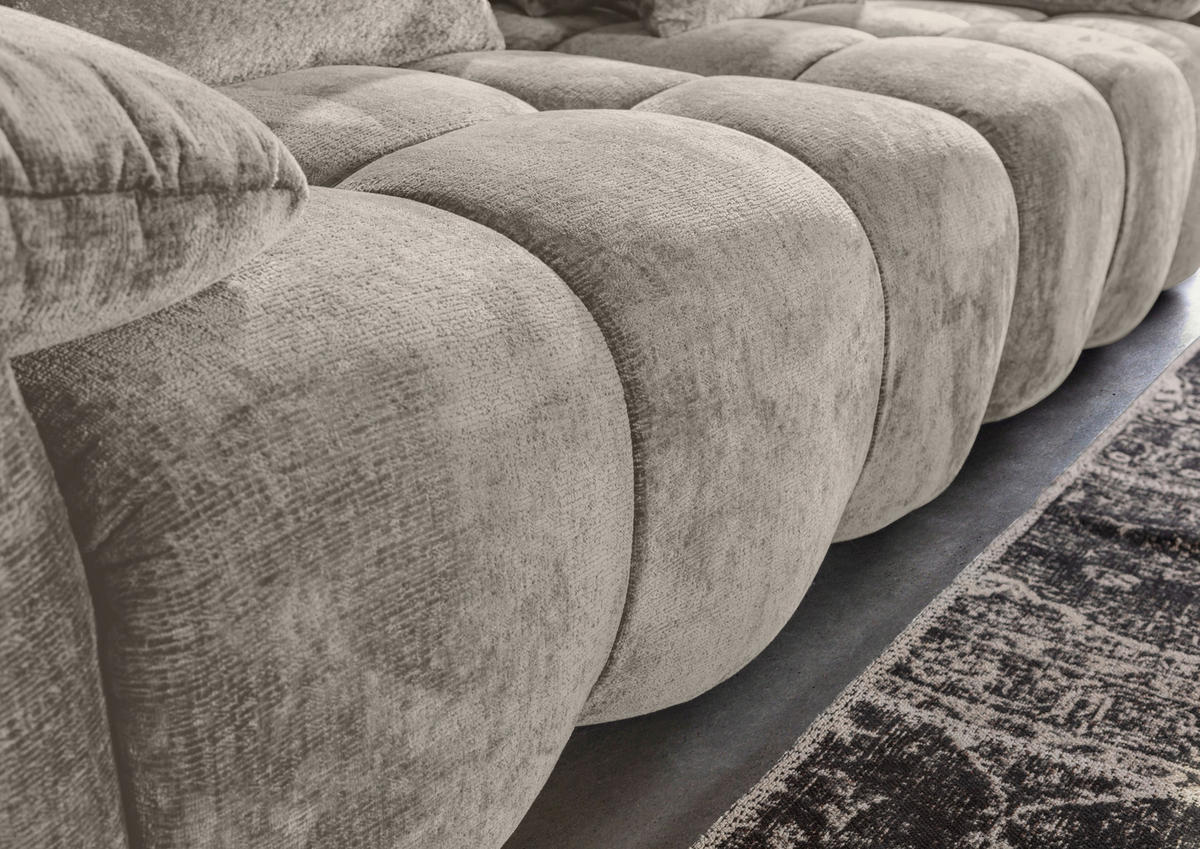 BIG SOFFA i chenille ljusgrå  - ljusgrå/svart, Design, textil/plast (265/67/130cm) - home24