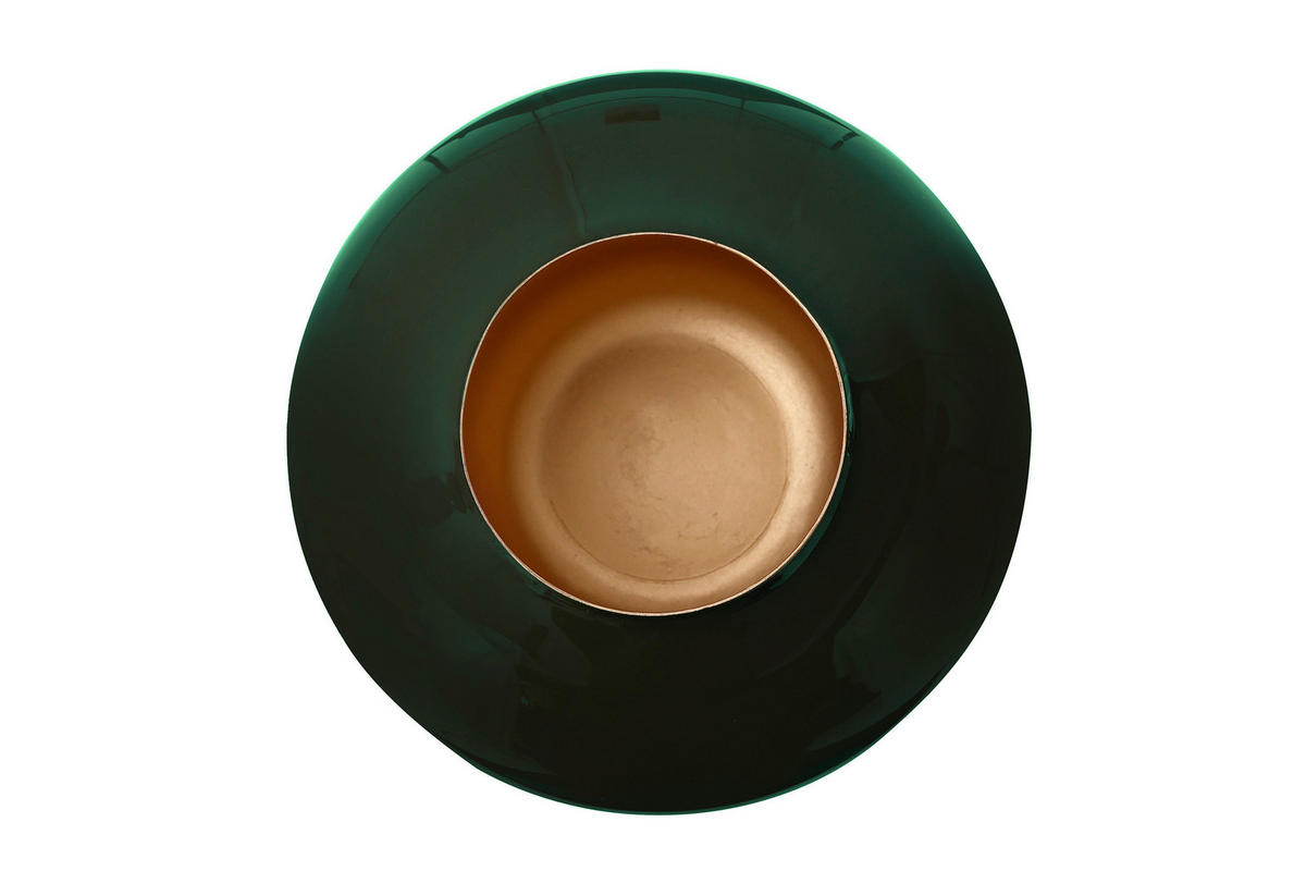 VASE 20 cm  - Dunkelgrün/Goldfarben, Trend, Metall (16,5/16,5/20cm) - Kayoom
