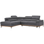 ECKSOFA Grau Webstoff  - Schwarz/Grau, Natur, Holz/Textil (226/282cm) - Novel
