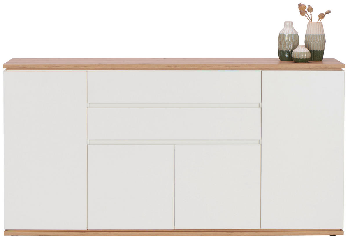 SIDEBOARD 184/93/42 cm  in Weiß, Eiche Artisan  - Schwarz/Weiß, Design, Holzwerkstoff/Kunststoff (184/93/42cm) - Xora