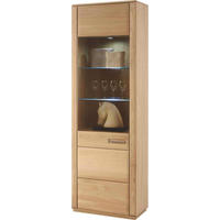 VITRÍNA, jadrový buk, farba buka, 69/209/38 cm - farba buka/farba ušľachtilej ocele, Design, kov/drevo (69/209/38cm) - Livetastic