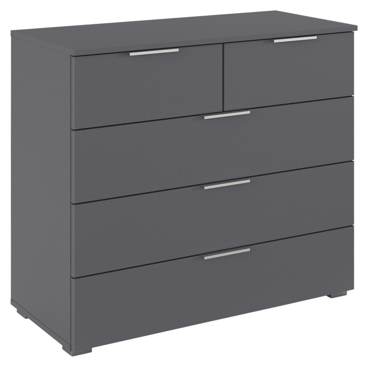 BYRÅ 93/81/42 cm  - aluminiumfärg/grå, Modern, metall/trämaterial (93/81/42cm) - Rauch Möbel
