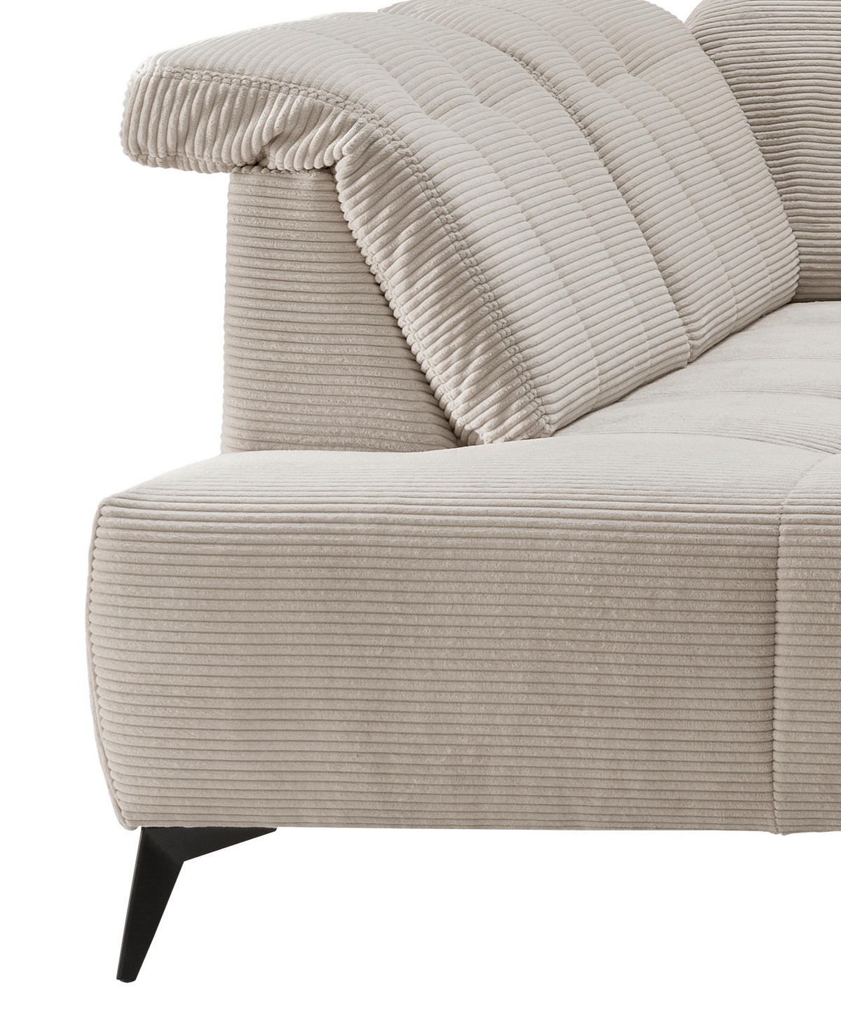 WOHNLANDSCHAFT SANO in Cord Beige  - Beige/Schwarz, MODERN, Textil/Metall (200/337/180cm) - Livetastic