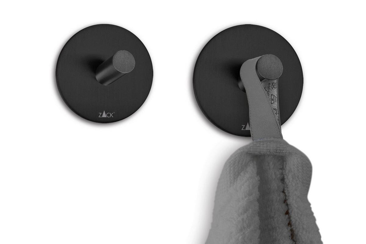 HAKEN-SET 2 Stück  in Schwarz  - Schwarz, Basics, Metall (4,5cm) - Zack
