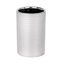 ZAHNPUTZBECHER  - Silberfarben, Basics, Keramik (7,5/11,2cm) - Wenko