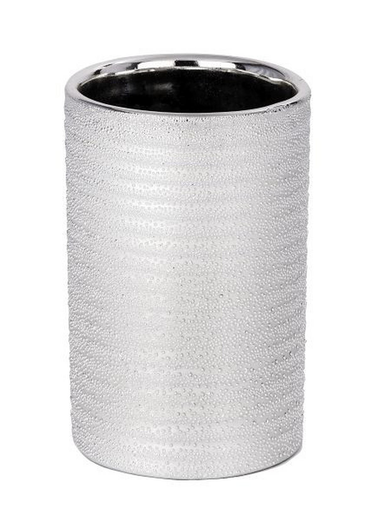 ZAHNPUTZBECHER  - Silberfarben, Basics, Keramik (7,5/11,2cm) - Wenko
