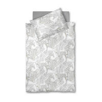 POVLEČENÍ samet bílá, světle šedá, curry žlutá 140/200 cm - bílá/curry žlutá, Basics, textil (140/200cm) - Fleuresse