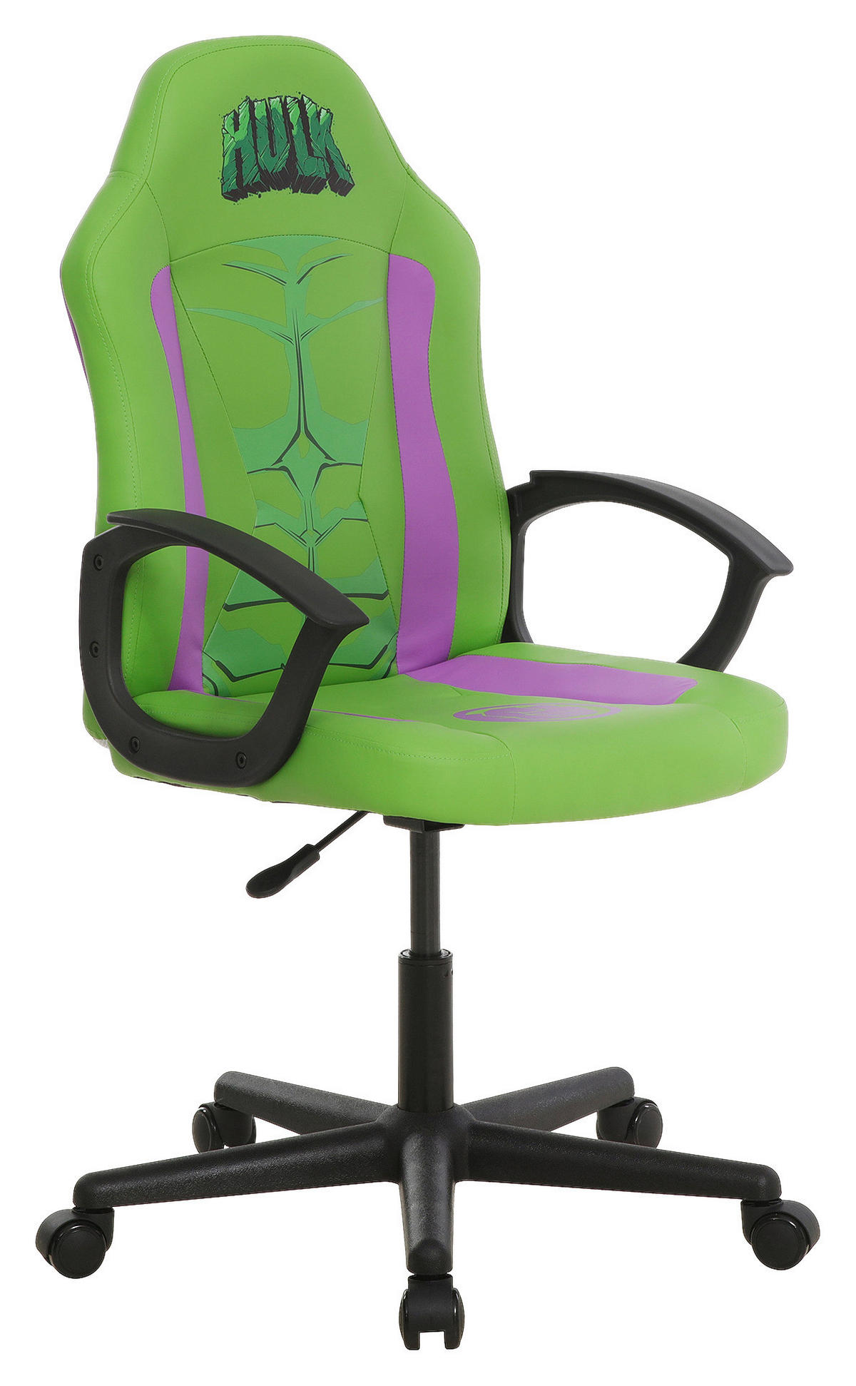 HERNÍ ŽIDLE, vzhled kůže, zelená, fialová, černá - černá/zelená, Design, textil/plast (60/98,5-108/63,6cm) - Marvel